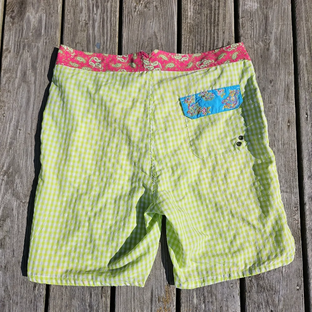Robert Graham Green Checkered Paisley Bathingsuit - size 34